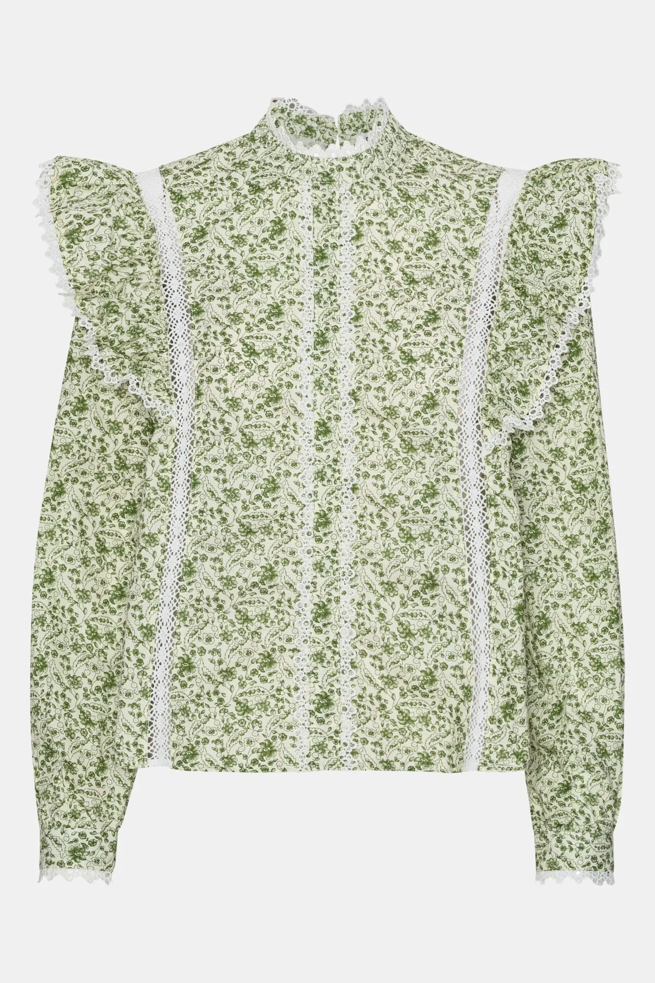 LiaIC Skjorte - Grønt Blomsterprint