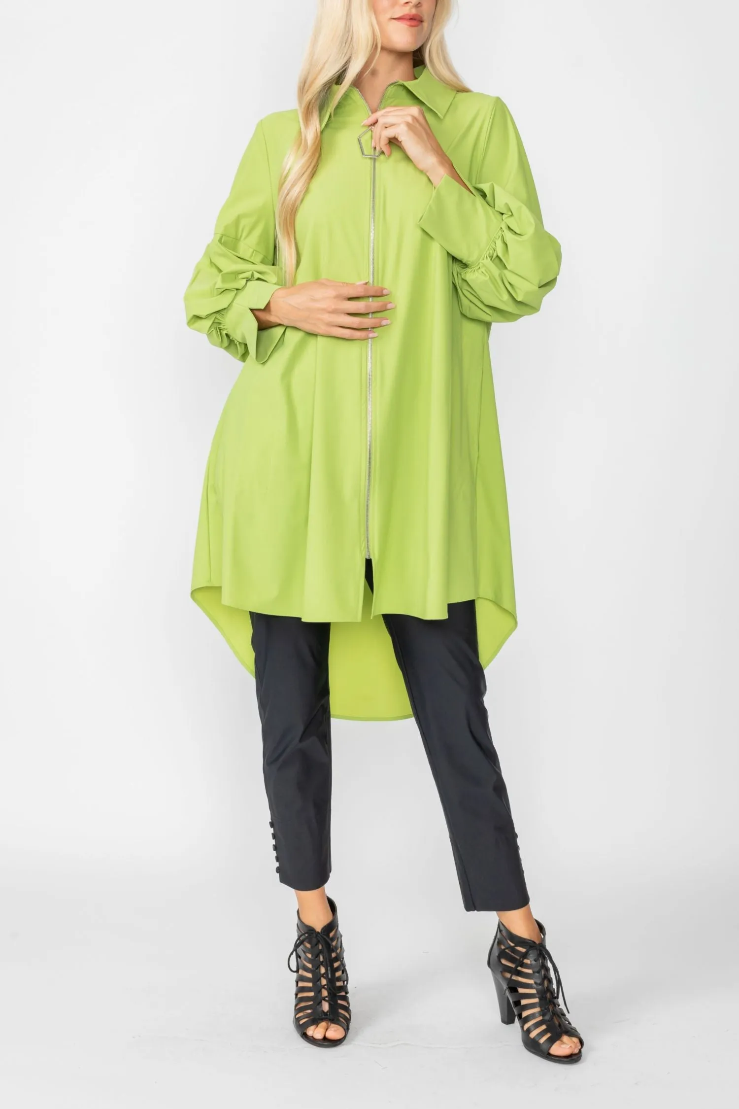 Lime Bell Sleeve & Back Yoke Eyelet Point Jacket