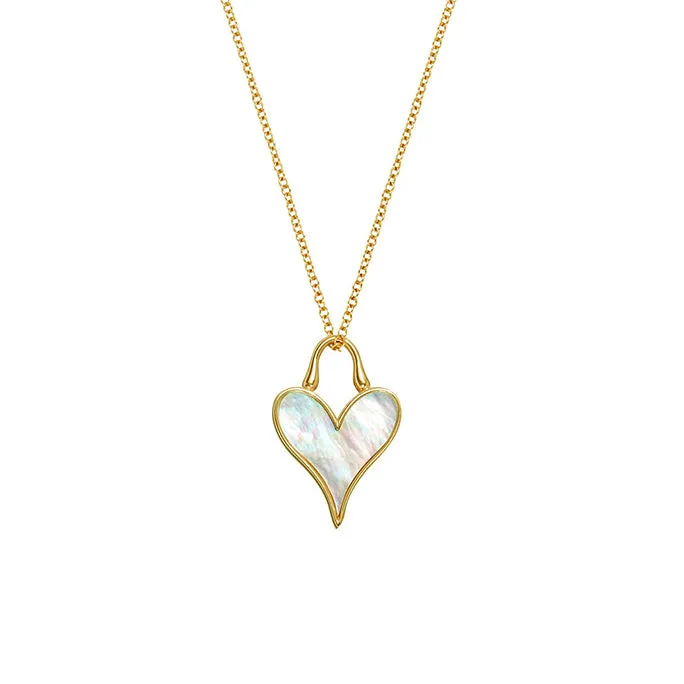 LoveLock Pendant 12mm in 18k Yellow Gold and Mother-of-Pearl