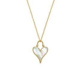 LoveLock Pendant 12mm in 18k Yellow Gold and Mother-of-Pearl