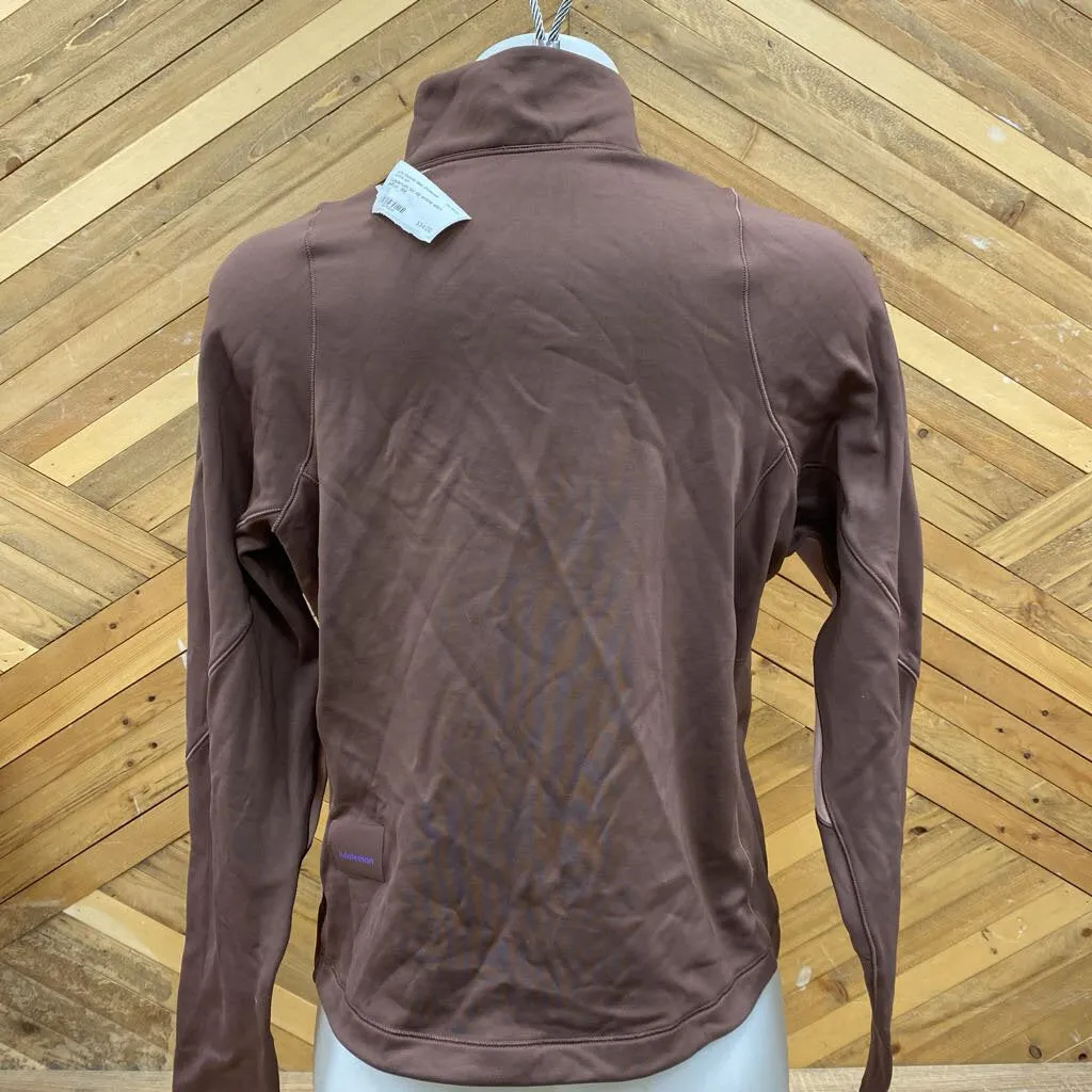 Lululemon- 1/4 zip active shirt : Brown -women-SM