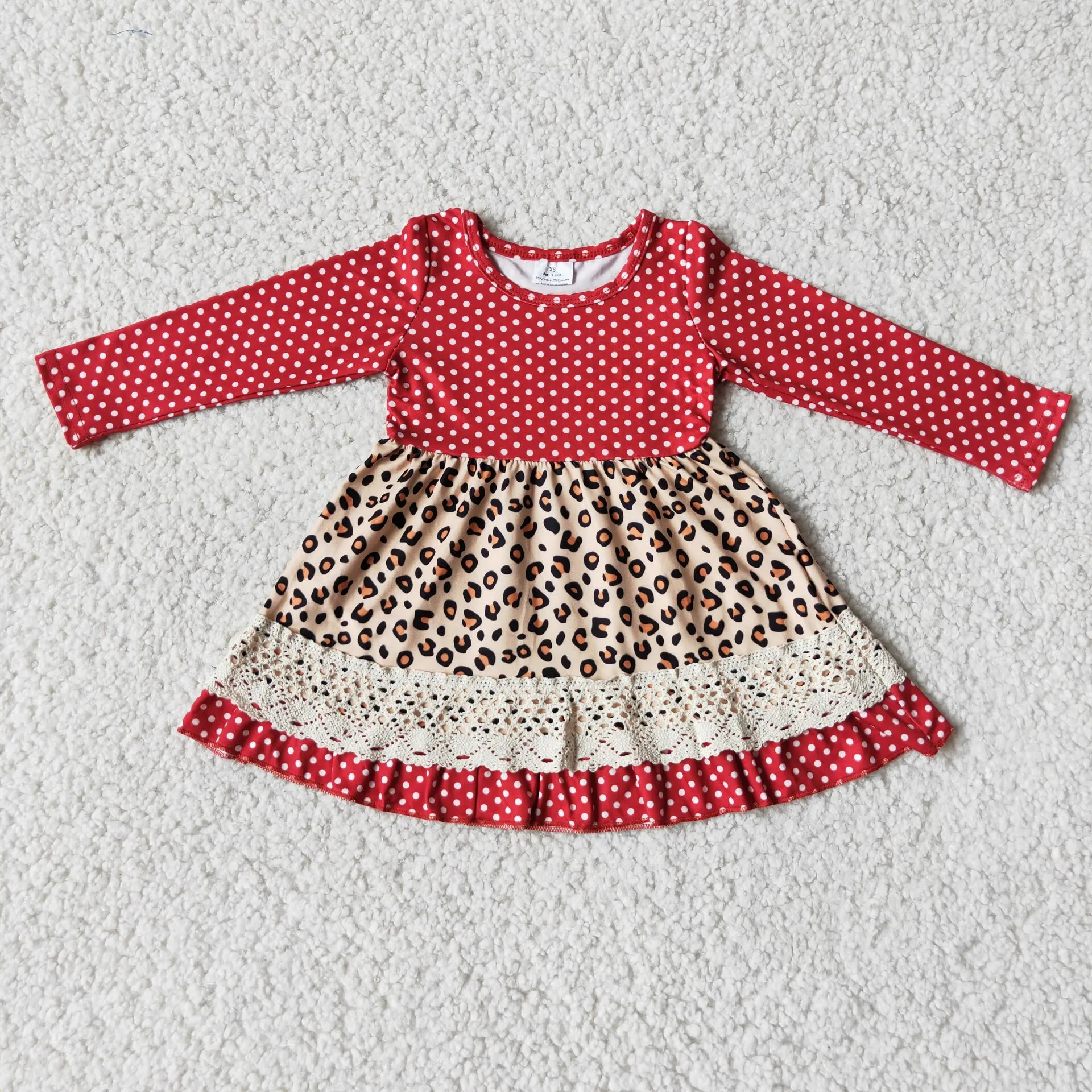 Maroon Dots Dress Fall Clothing Girls