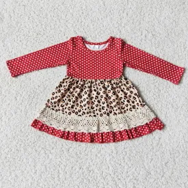 Maroon Dots Dress Fall Clothing Girls