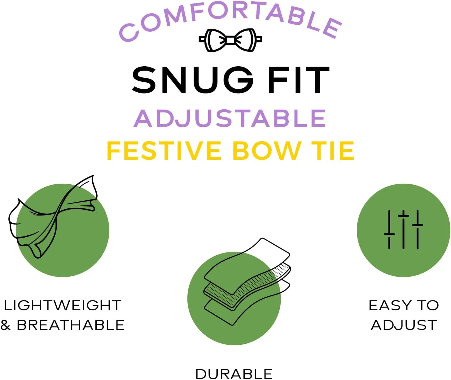 Mens Adjustable Pre-Tied Bow Ties - Bowties for Men - Many Colors to Choose From