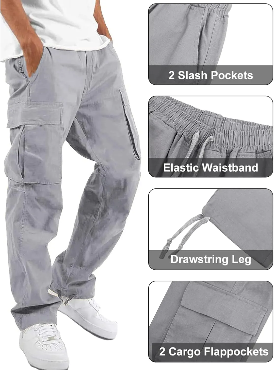 Mens Cargo Pants Casual Outdoor Hiking Pants for Men Athletic Joggers Sweatpants