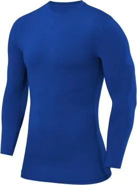 Men's Compression Shirts Long Sleeve Athletic Workout Top, Rash Guard Base Layer Sports Undershirt - Crew Neck