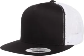 Mrlahat 6006 Yupoong Yp by Flexfit 5 Panel Classic Trucker Snapback Hat Cap with Black Bandana