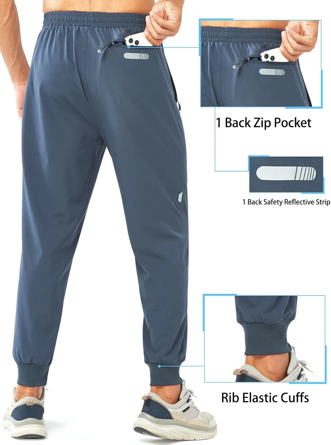 NORTHYARD Men's Athletic Running Pants Lightweight Workout Joggers Quick Dry Gym Sweatpants Active Sports Track Training