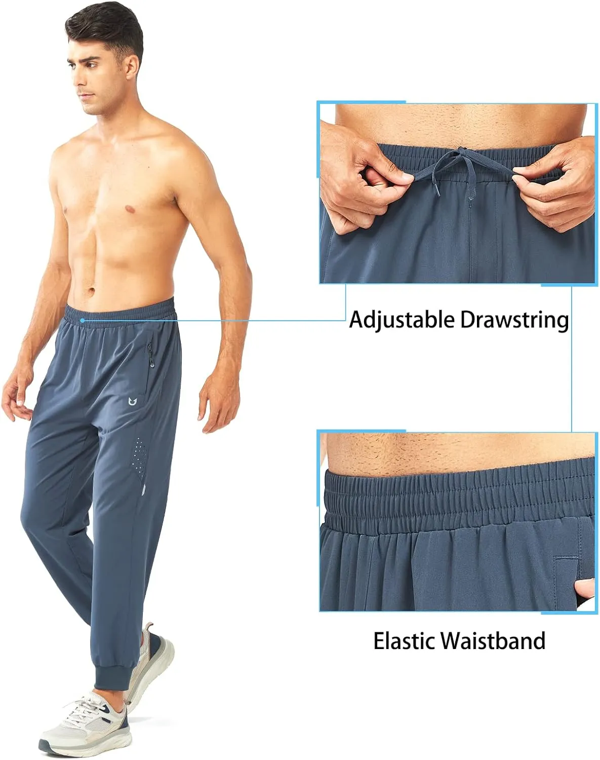 NORTHYARD Men's Athletic Running Pants Lightweight Workout Joggers Quick Dry Gym Sweatpants Active Sports Track Training
