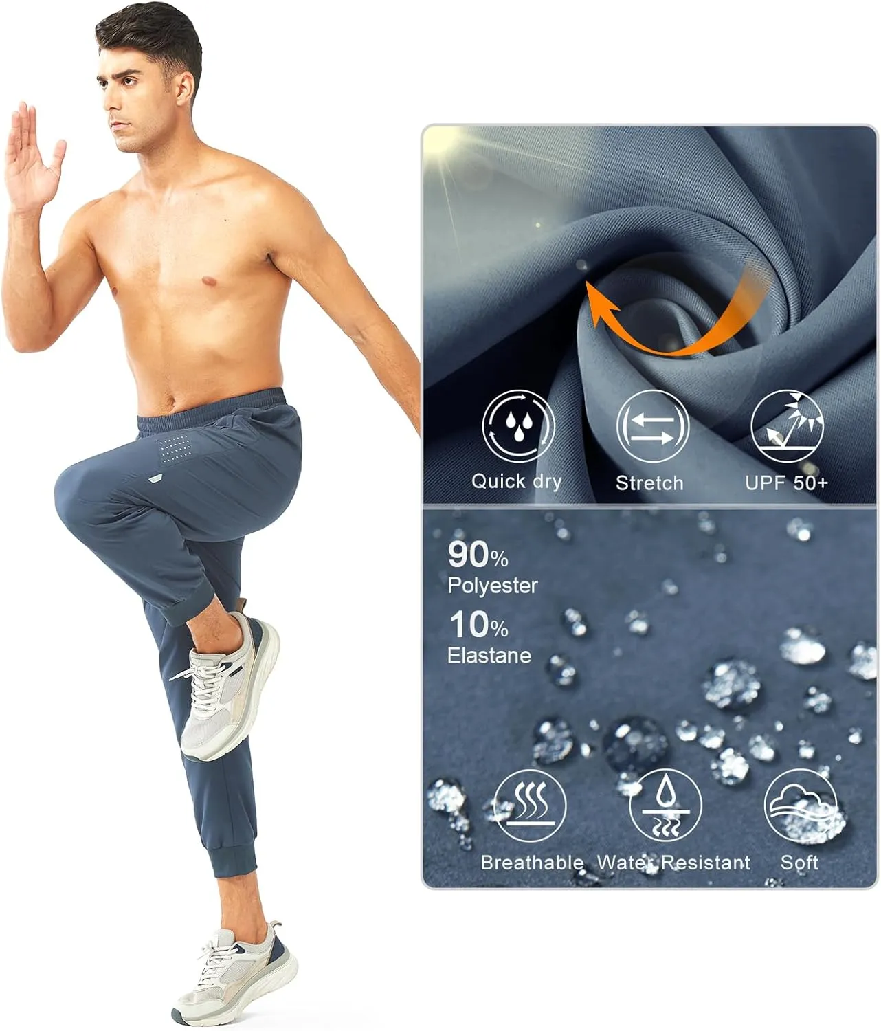 NORTHYARD Men's Athletic Running Pants Lightweight Workout Joggers Quick Dry Gym Sweatpants Active Sports Track Training