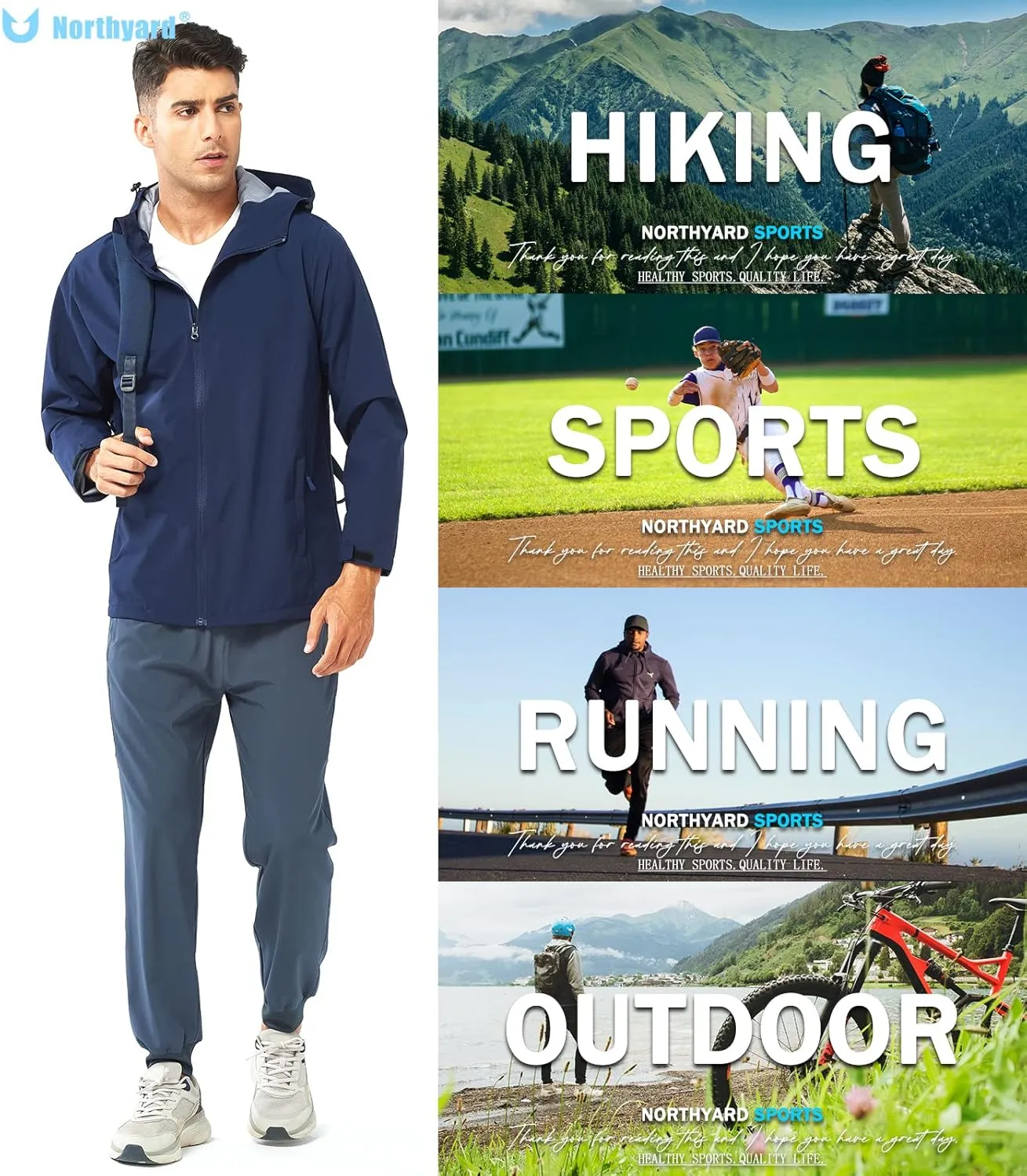 NORTHYARD Men's Athletic Running Pants Lightweight Workout Joggers Quick Dry Gym Sweatpants Active Sports Track Training
