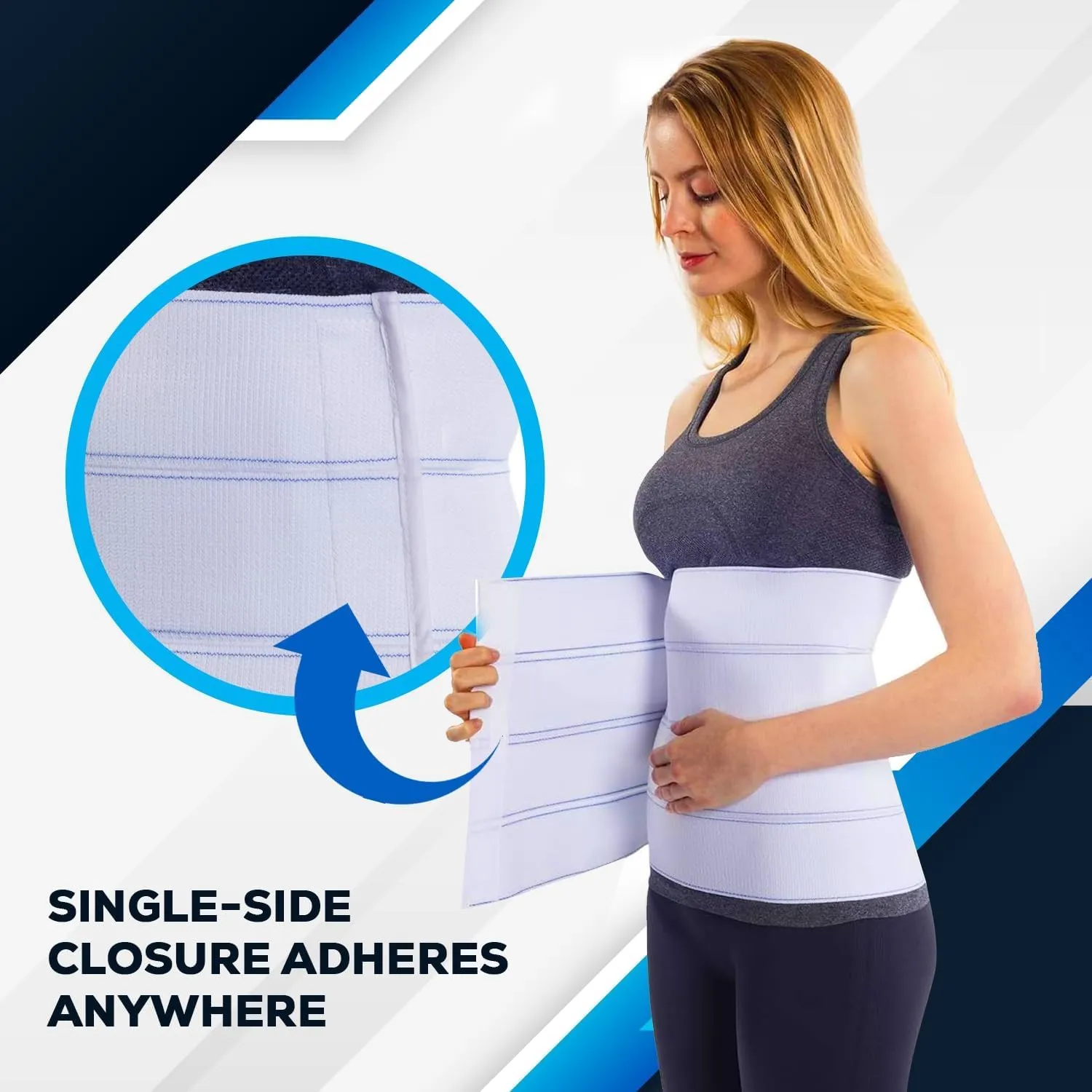 NYOrtho Abdominal Binder 6" 2-Panel - Post-Surgery Compression Wrap for Men and Women - Abdominal Support Belt for Hernia, Back Pain, Core Support, Muscle Strain Relief - Latex-Free - USA (45"-60")