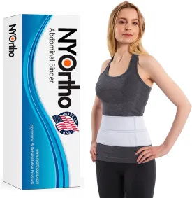 NYOrtho Abdominal Binder 6" 2-Panel - Post-Surgery Compression Wrap for Men and Women - Abdominal Support Belt for Hernia, Back Pain, Core Support, Muscle Strain Relief - Latex-Free - USA (45"-60")