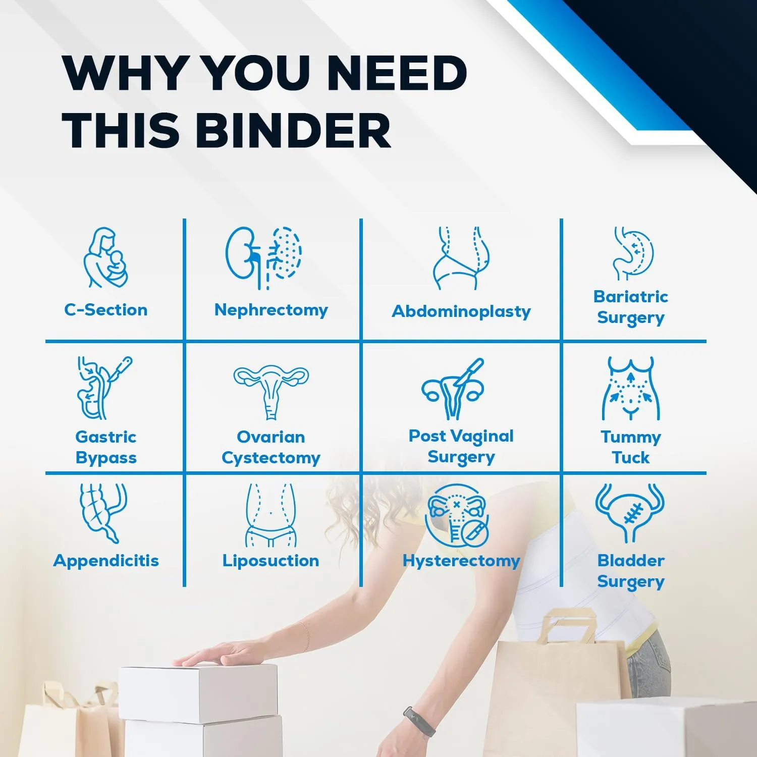 NYOrtho Abdominal Binder 6" 2-Panel - Post-Surgery Compression Wrap for Men and Women - Abdominal Support Belt for Hernia, Back Pain, Core Support, Muscle Strain Relief - Latex-Free - USA (45"-60")