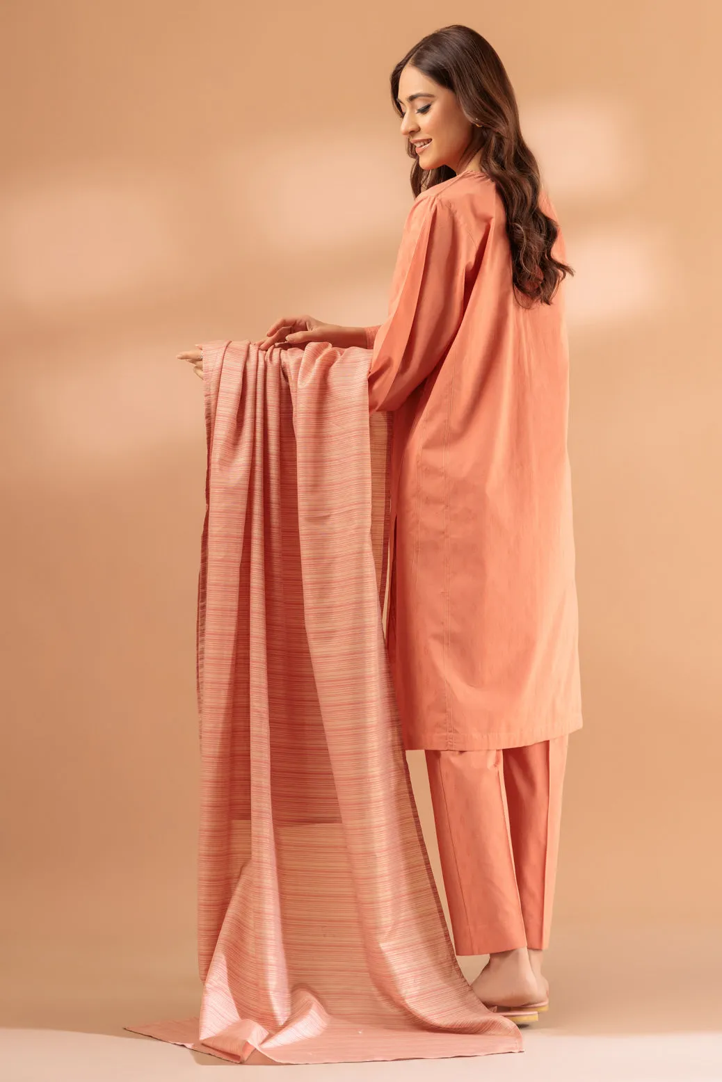 ORANGE-JACQUARD-3 PIECE (SS2243P109)BIN 43 R14