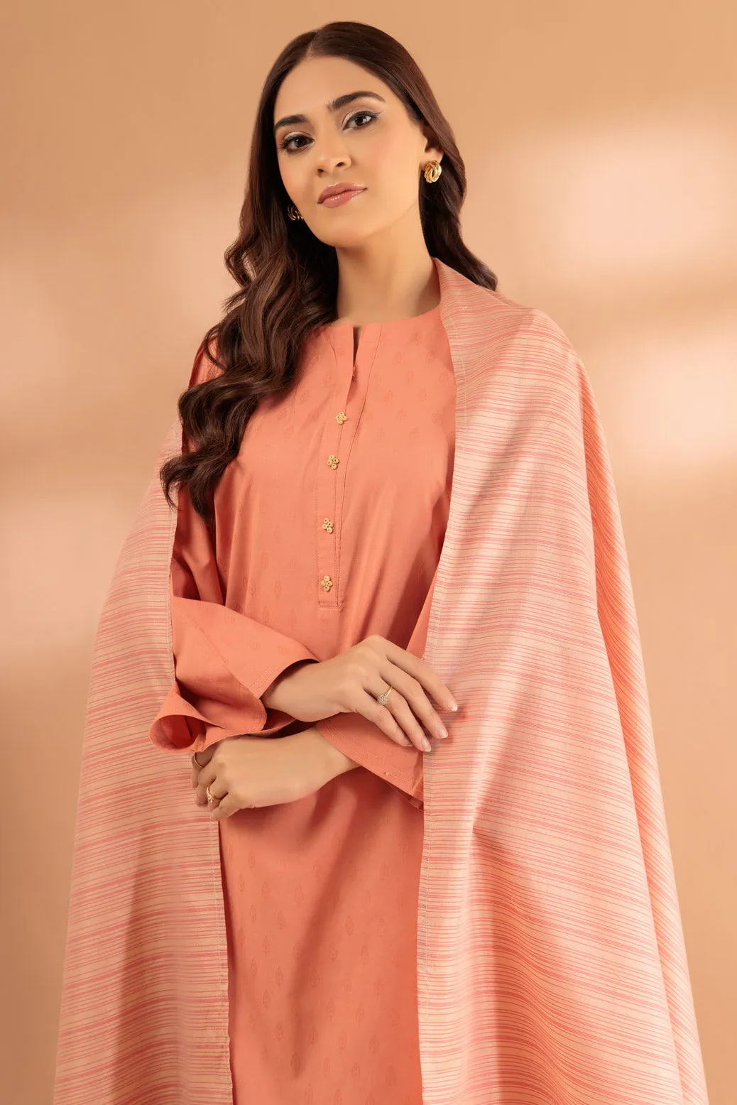 ORANGE-JACQUARD-3 PIECE (SS2243P109)BIN 43 R14