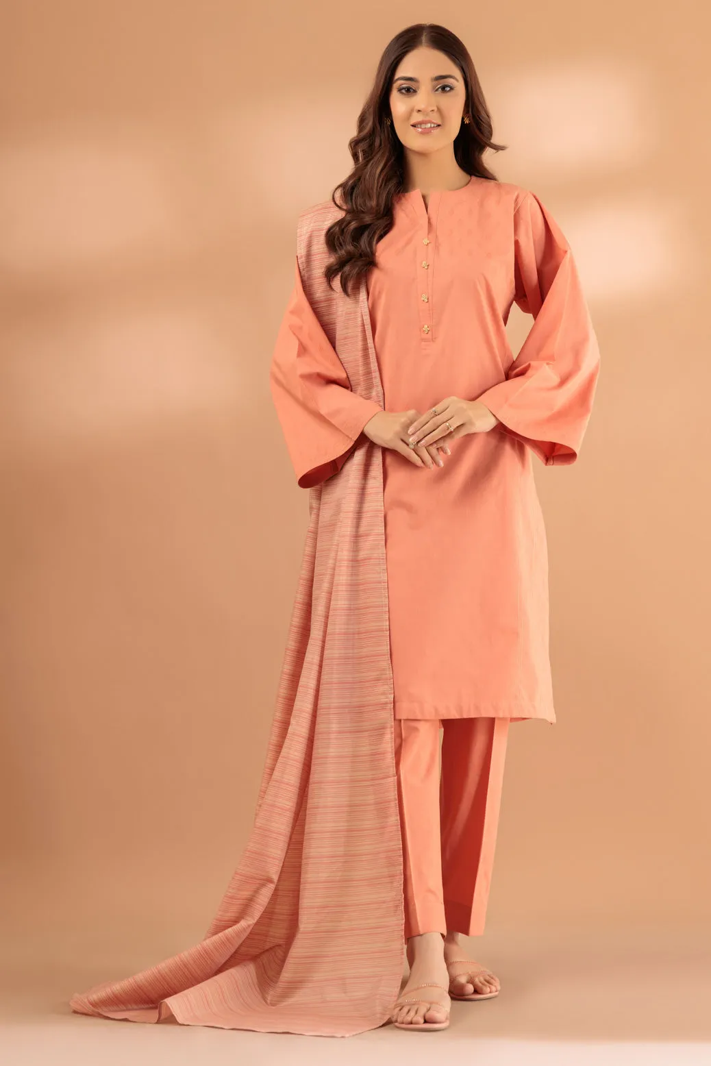 ORANGE-JACQUARD-3 PIECE (SS2243P109)BIN 43 R14