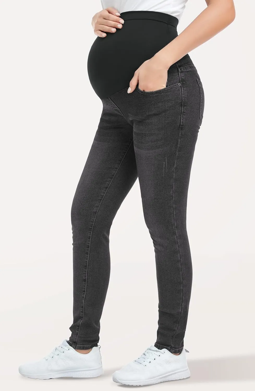 PACBREEZE Women's Maternity Jeans Over Belly Skinny Stretchy Denim Pants Comfy Slim Pregnancy Pants