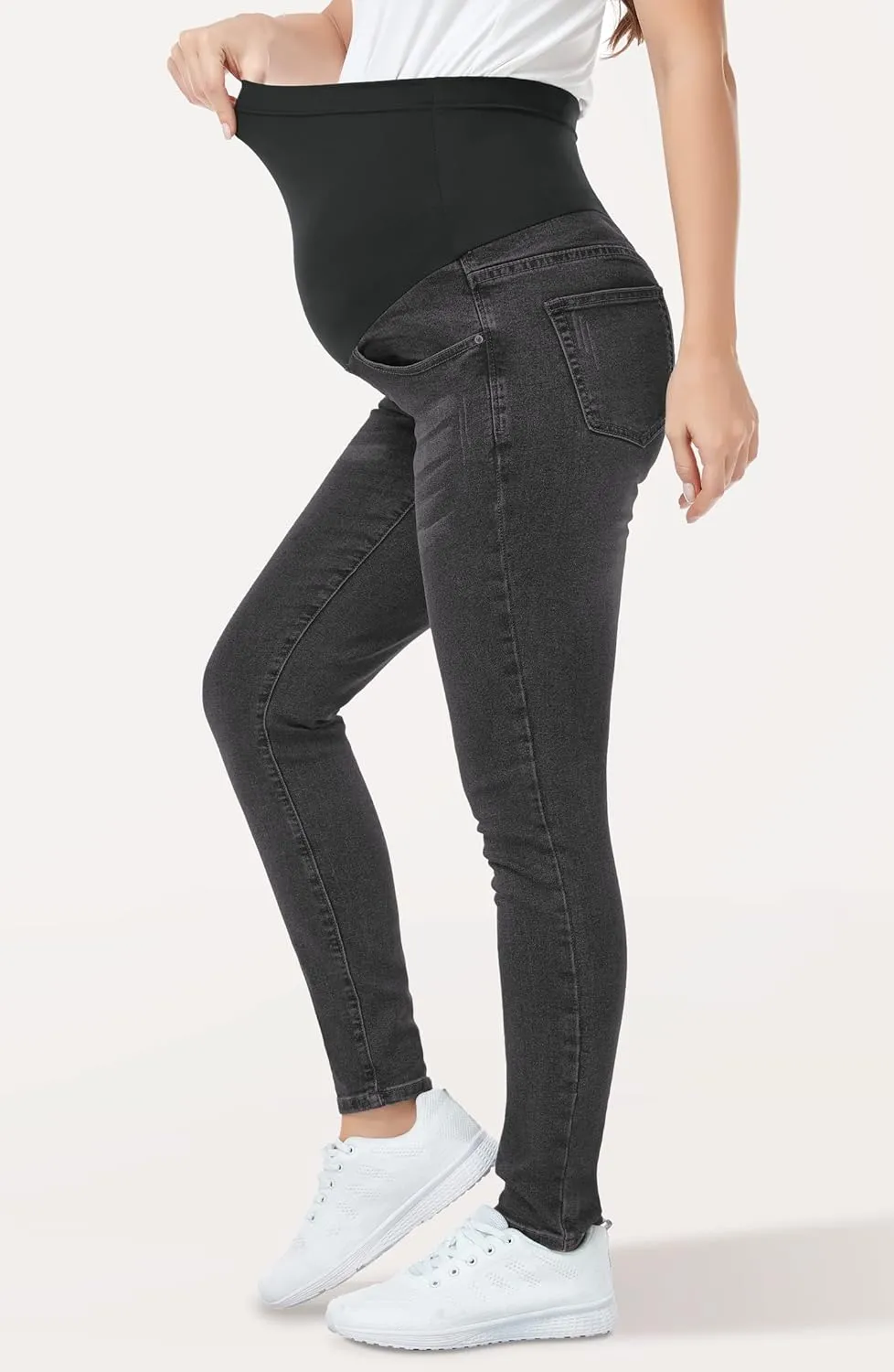 PACBREEZE Women's Maternity Jeans Over Belly Skinny Stretchy Denim Pants Comfy Slim Pregnancy Pants