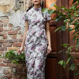 Pansy Brocade Long Qipao Dress