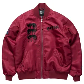 Parra Stacked Pets Varsity Jacket - Deep Red