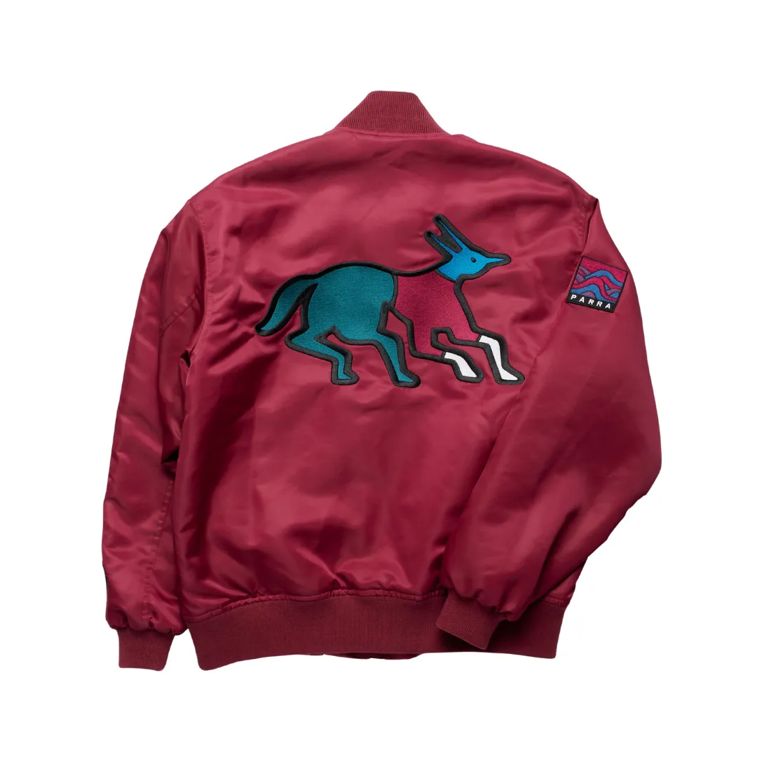 Parra Stacked Pets Varsity Jacket - Deep Red