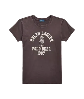 Polo Bear Logo Cotton Jersey Tee - Black