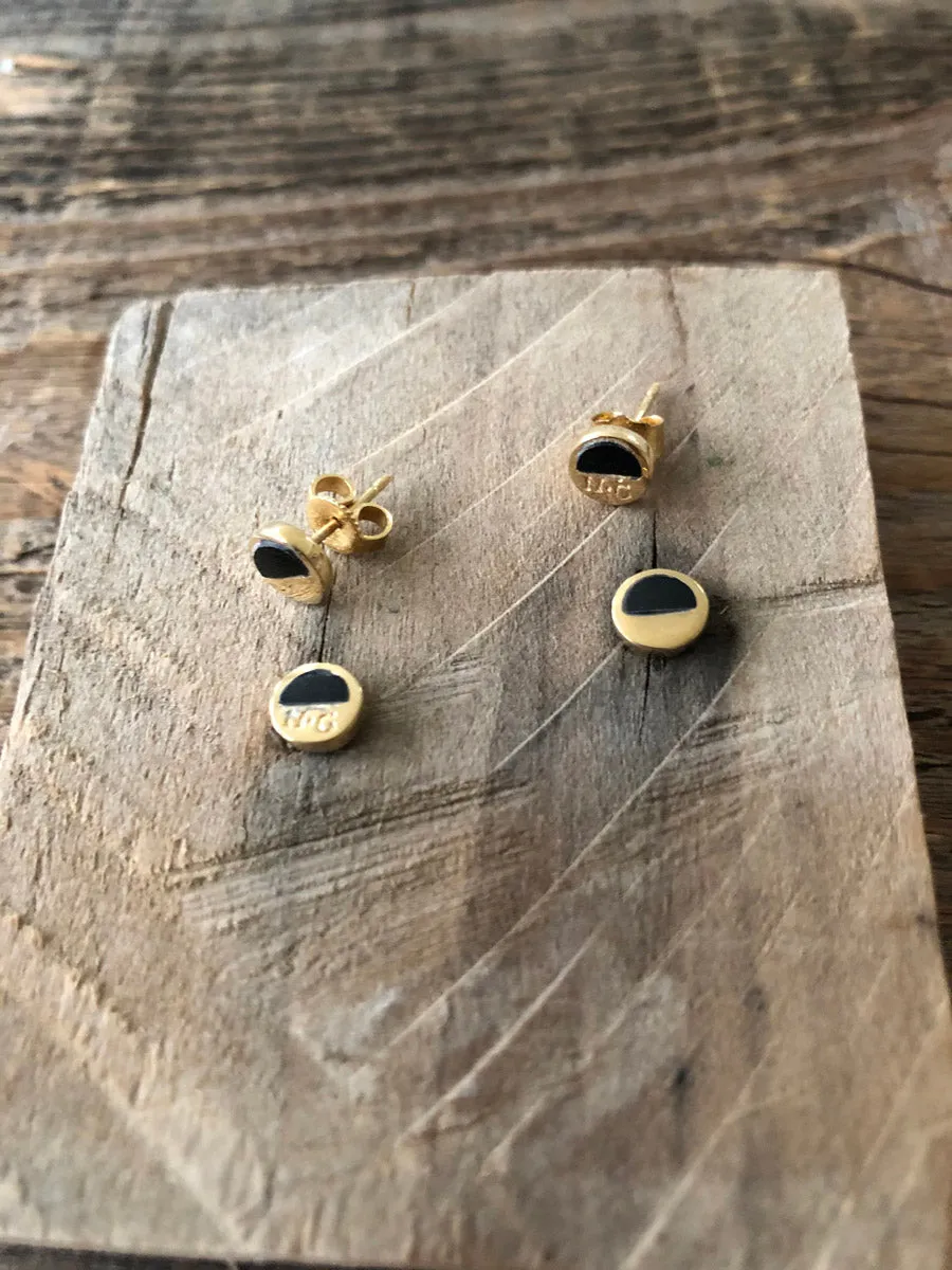 "Holliday" Black Jade Stud Earrings