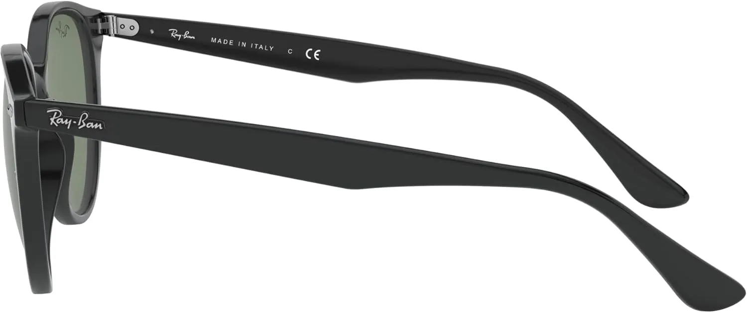 Ray-Ban Unisex Sunglasses Black Frame, Green Lenses, 53MM