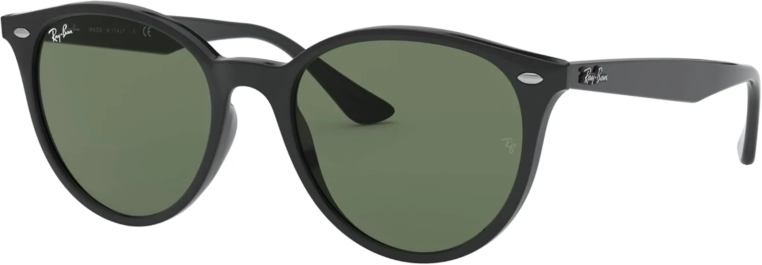 Ray-Ban Unisex Sunglasses Black Frame, Green Lenses, 53MM