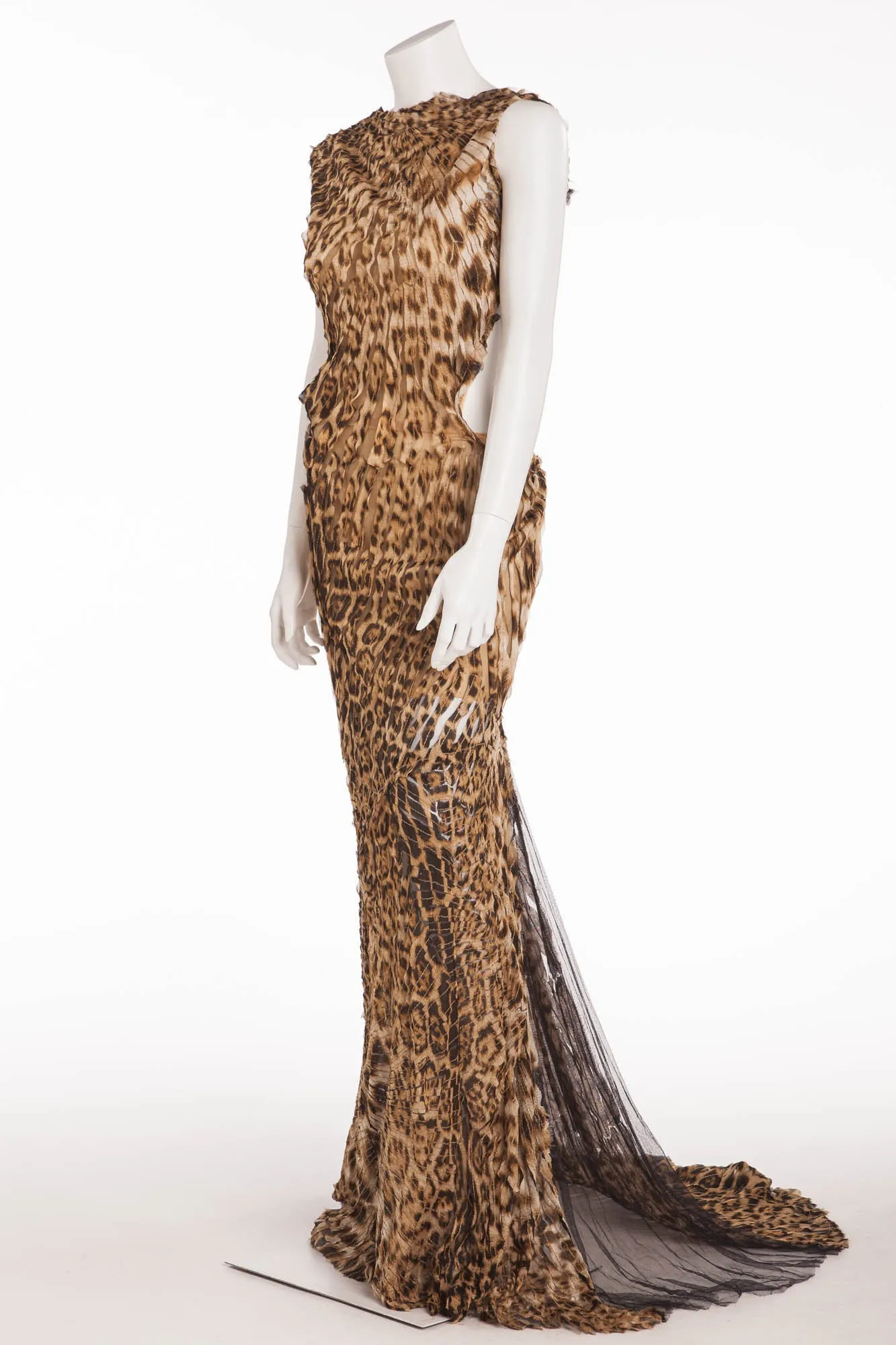 Roberto Cavalli - As Seen on 2001 Runway Collection - Leopard Sleeveless and Backless Long Gown - S