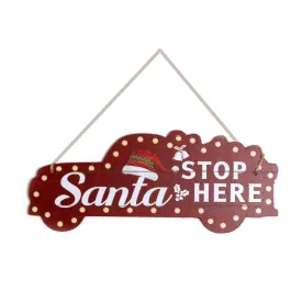 Santa Stop Here Truck Wooden Sign 10x24cm 1024002