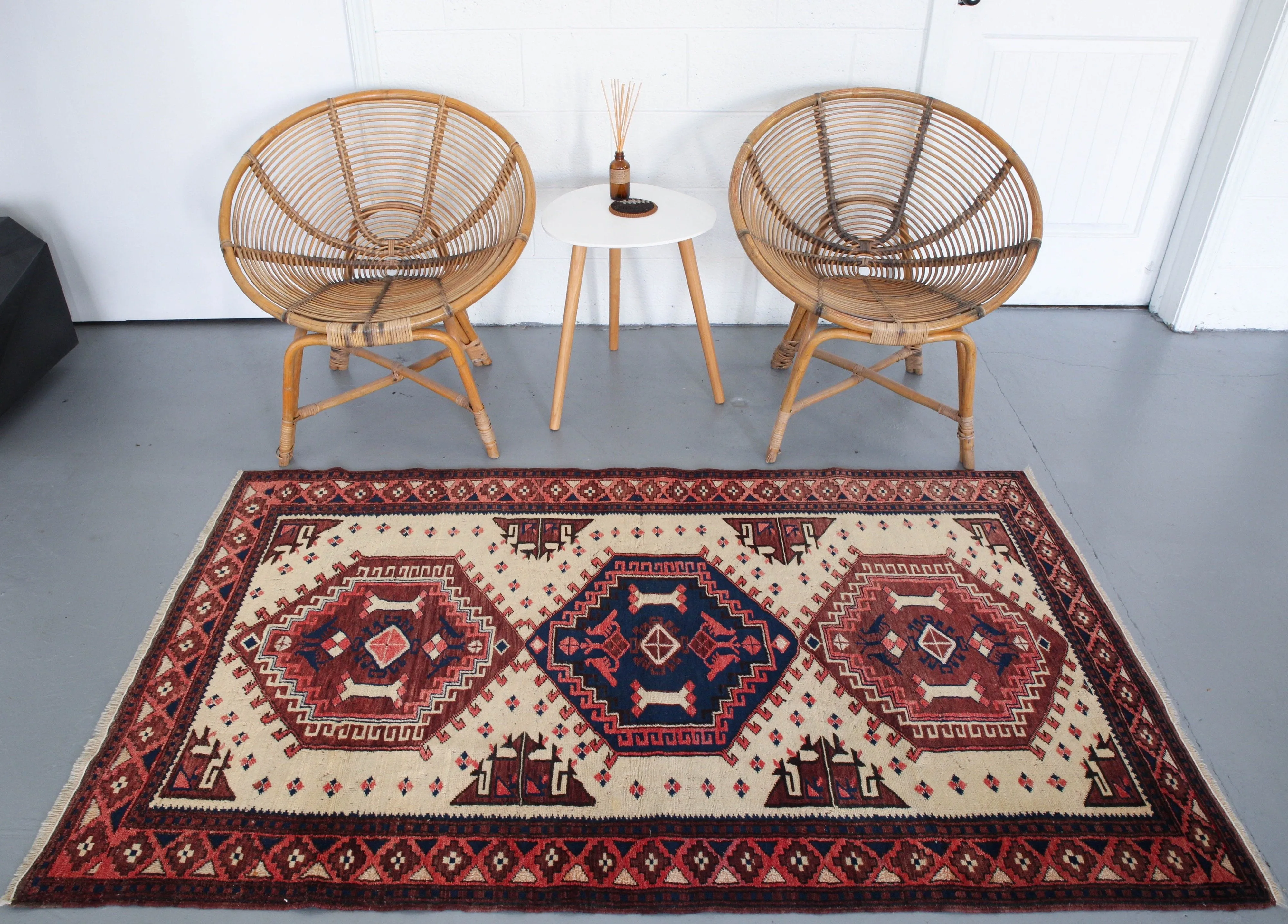 Semi-Antique Turkish Anatolian Nomad Rug 3'7"x6'