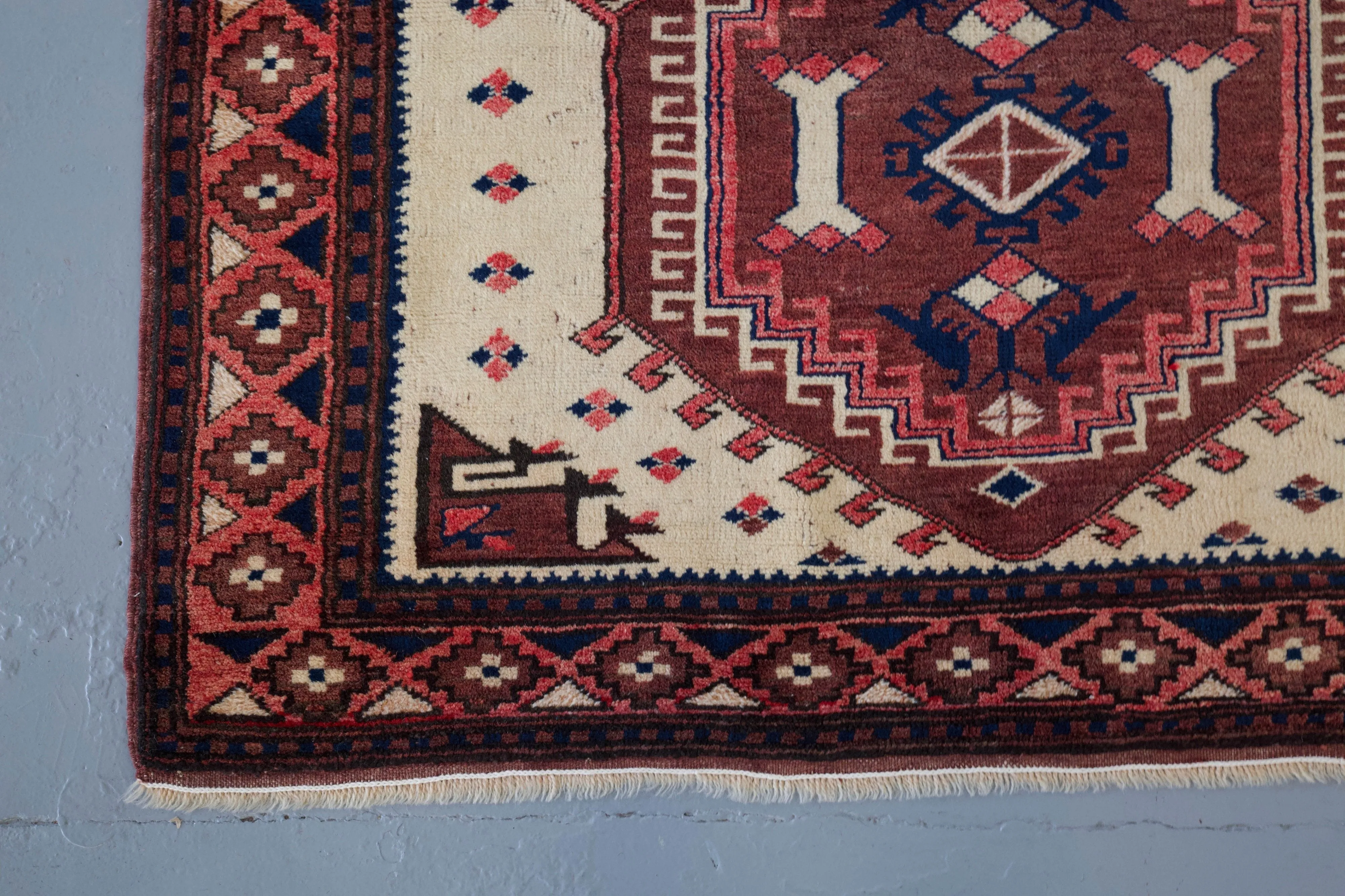 Semi-Antique Turkish Anatolian Nomad Rug 3'7"x6'