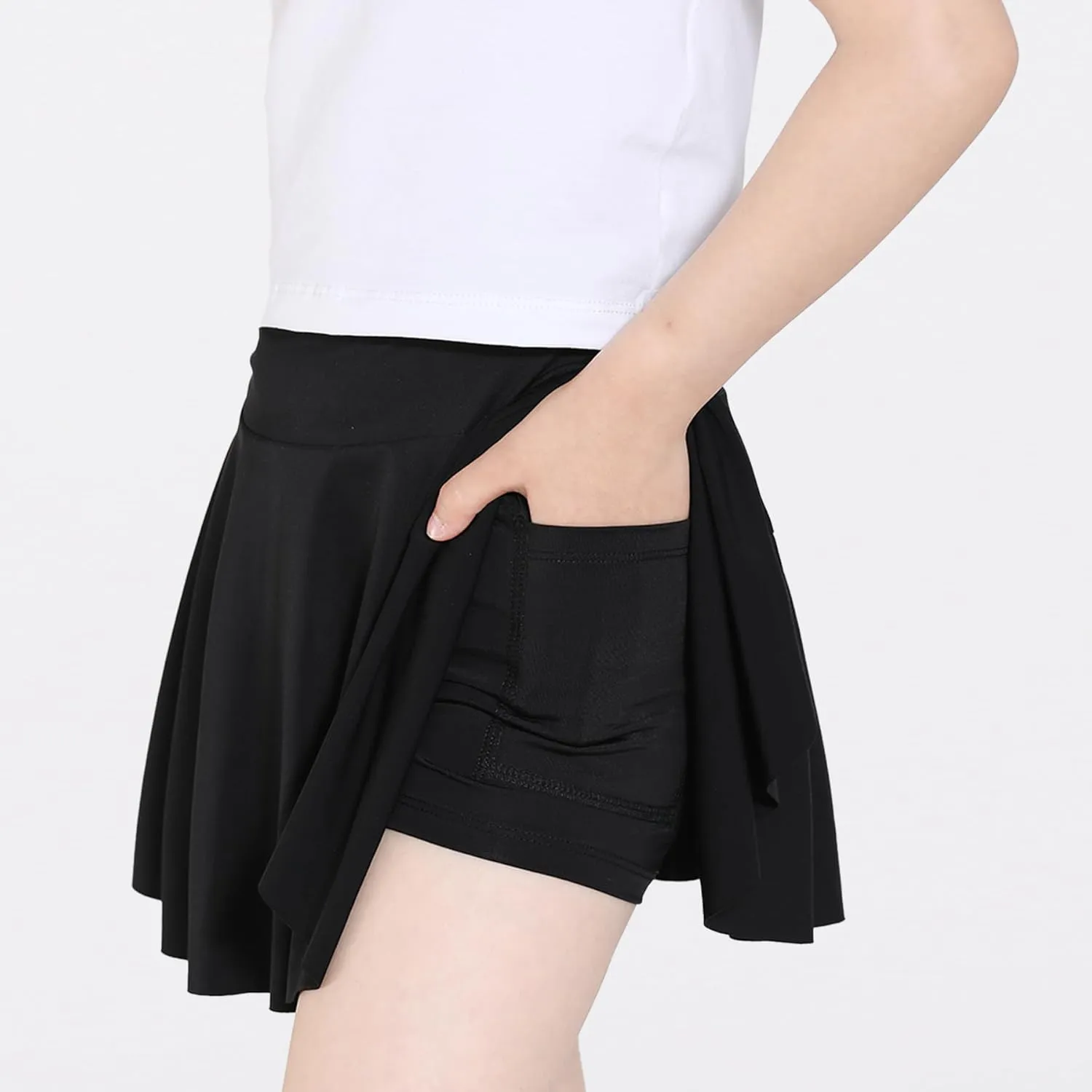 Skort Girls, Athletic Skirts for Tennis Golf, Butterfly Flowy Shorts for Kids, Shorts with Pocket
