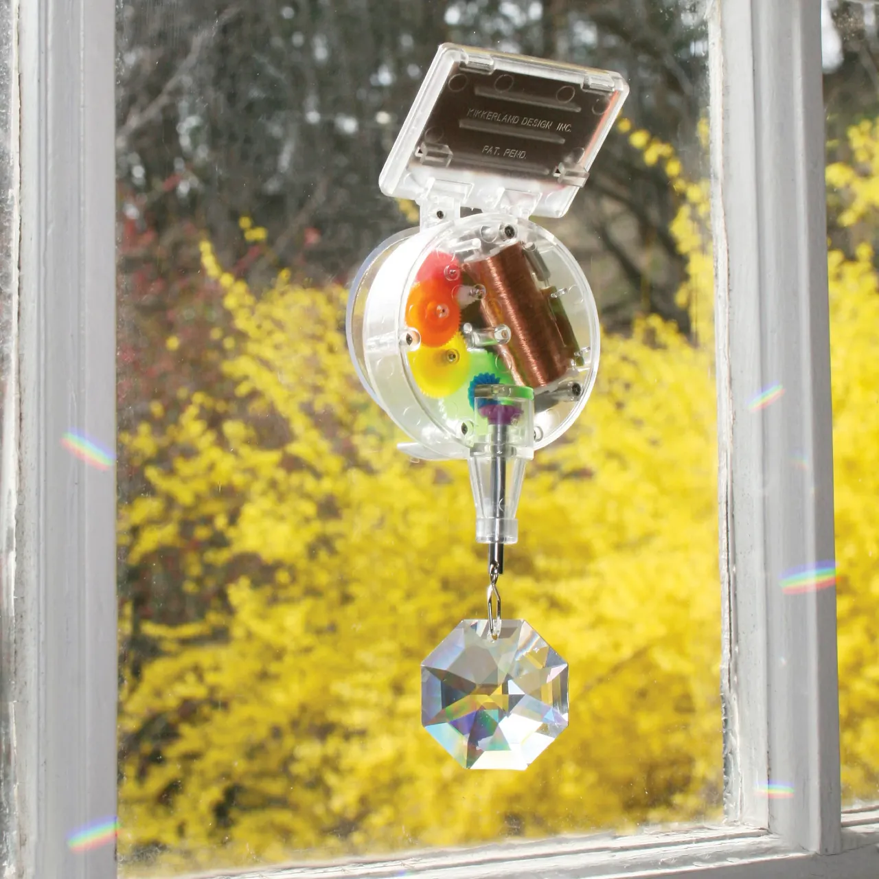 Solar Powered Rainbow Maker Suncatcher with Crystal