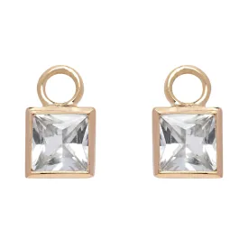 Square Detachable Droplets - White Sapphire