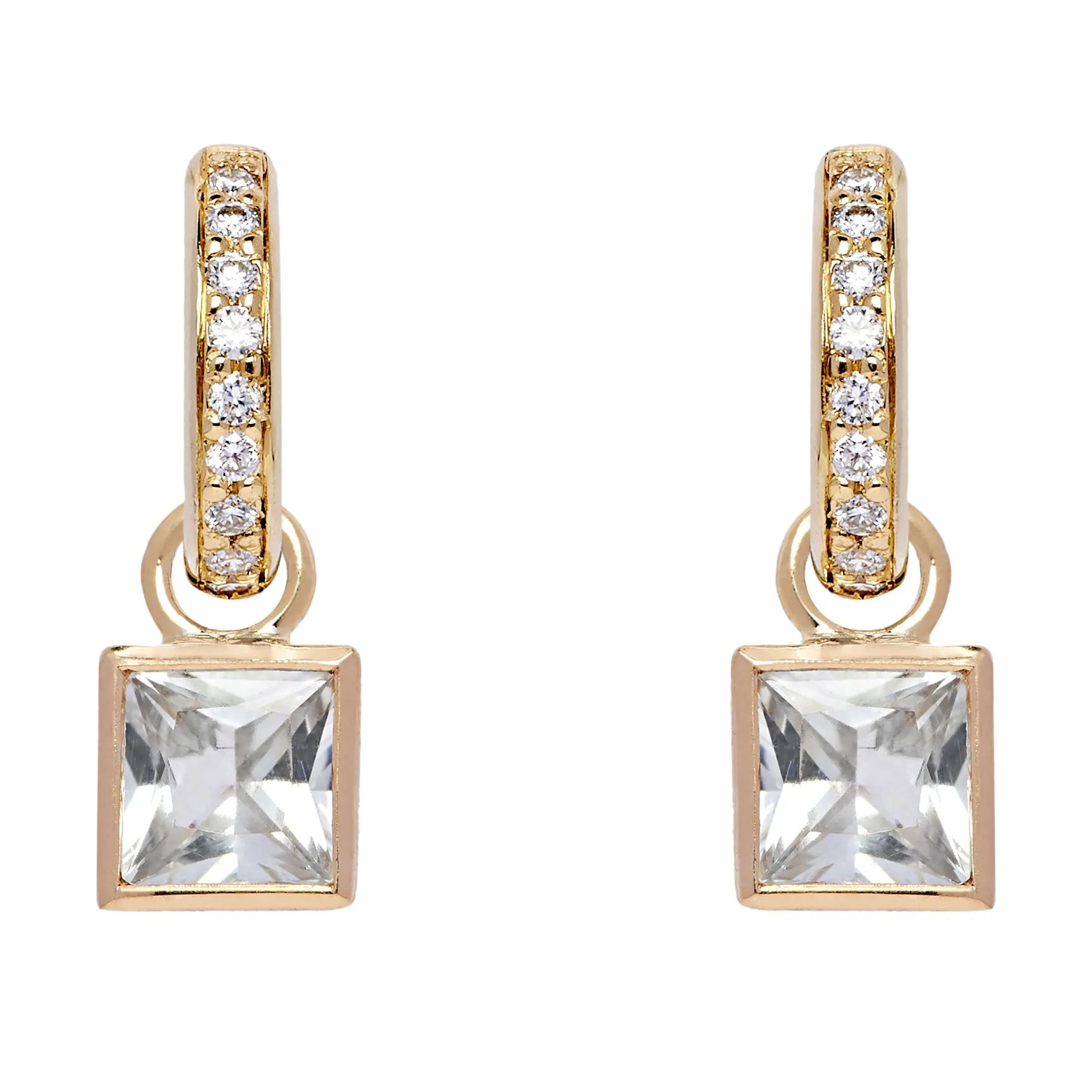 Square Detachable Droplets - White Sapphire
