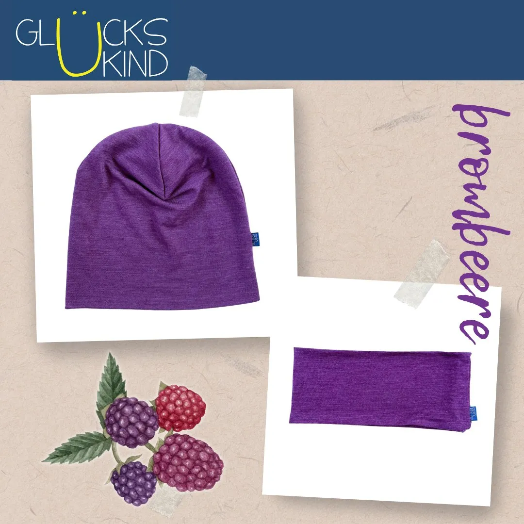 Stirnband brombeere, Merinowolle & Tencel (bio/Bluesign)