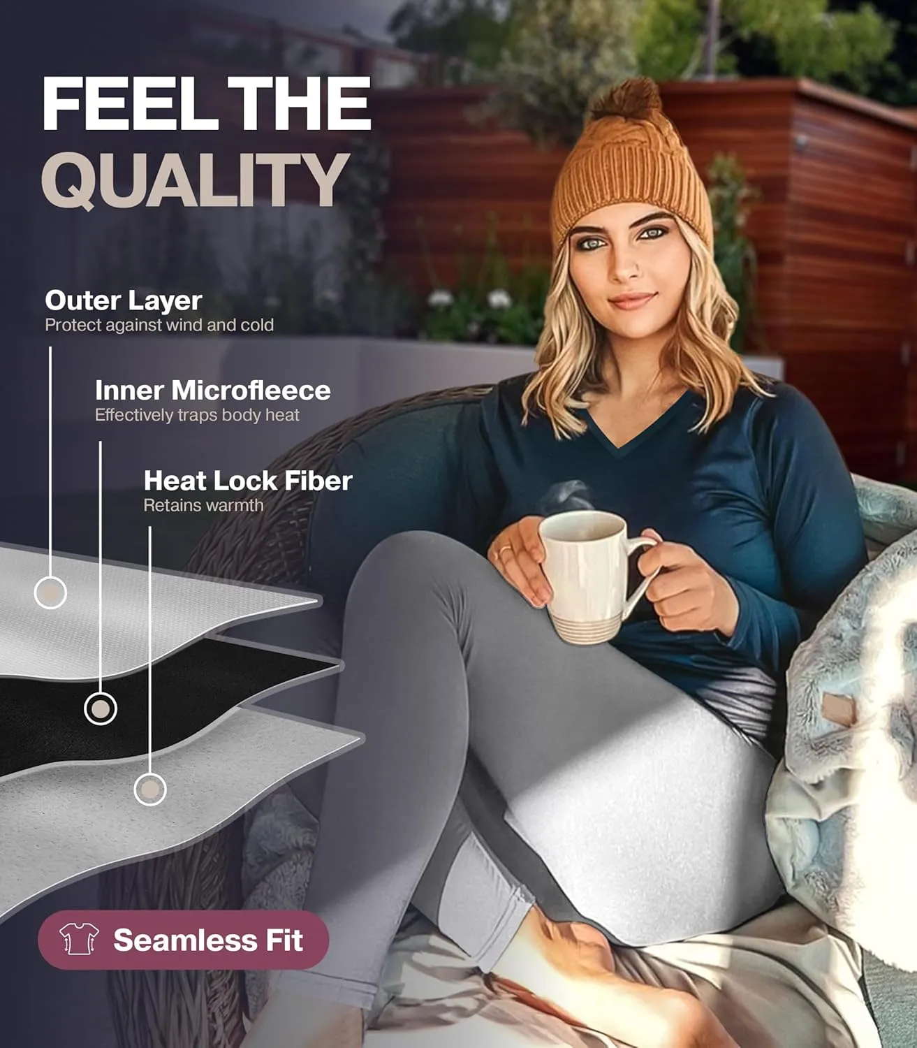 Thermajane Long Sleeve Thermal Shirts for Women Cold Weather, Womens Thermal Underwear Tops, Base Layer Women Thermal