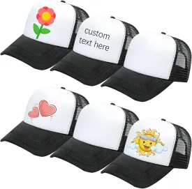 Ultrafun 6 Pack Kids Trucker Hat Sublimation Blank Plain Hats Mesh Adjustable Outdoor Sports Baseball Caps for Boys Girls