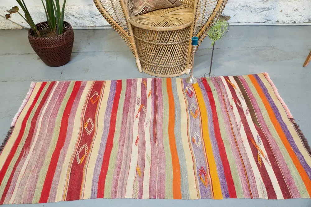 Vintage Anatolian Kilim 3.3ftx6ft