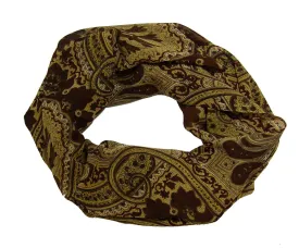 Vintage Brown Paisley Fashion Loop Scarf Scarves
