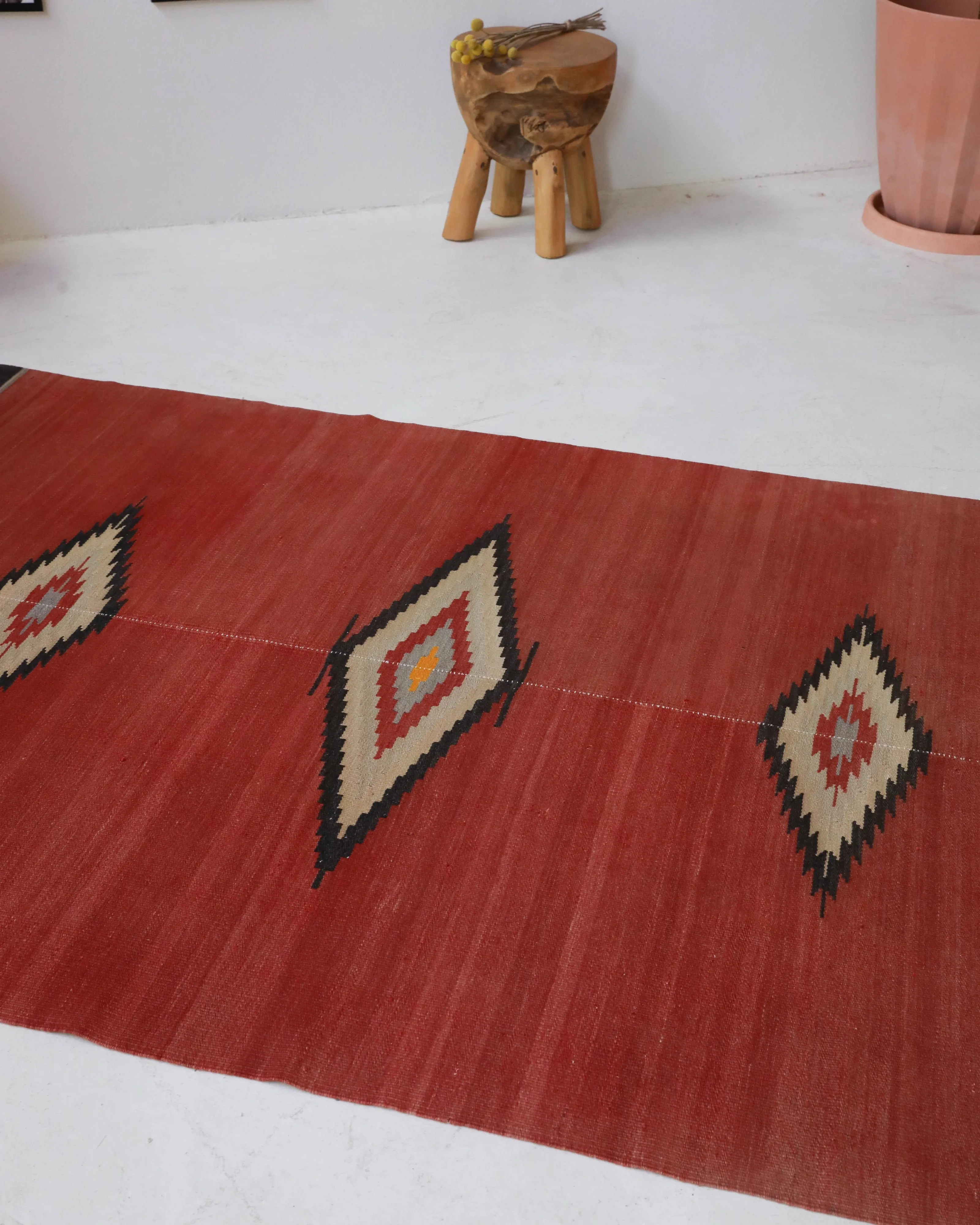 Vintage Canakkale Kilim Rug 4'9"x7'3"