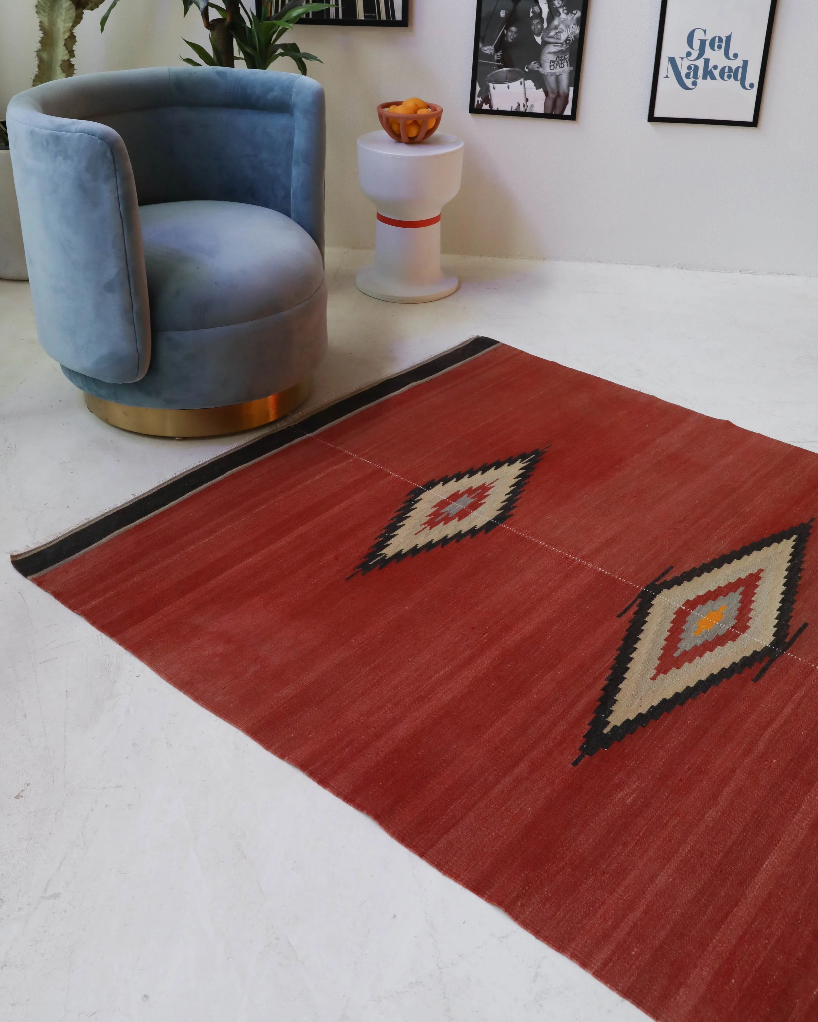 Vintage Canakkale Kilim Rug 4'9"x7'3"