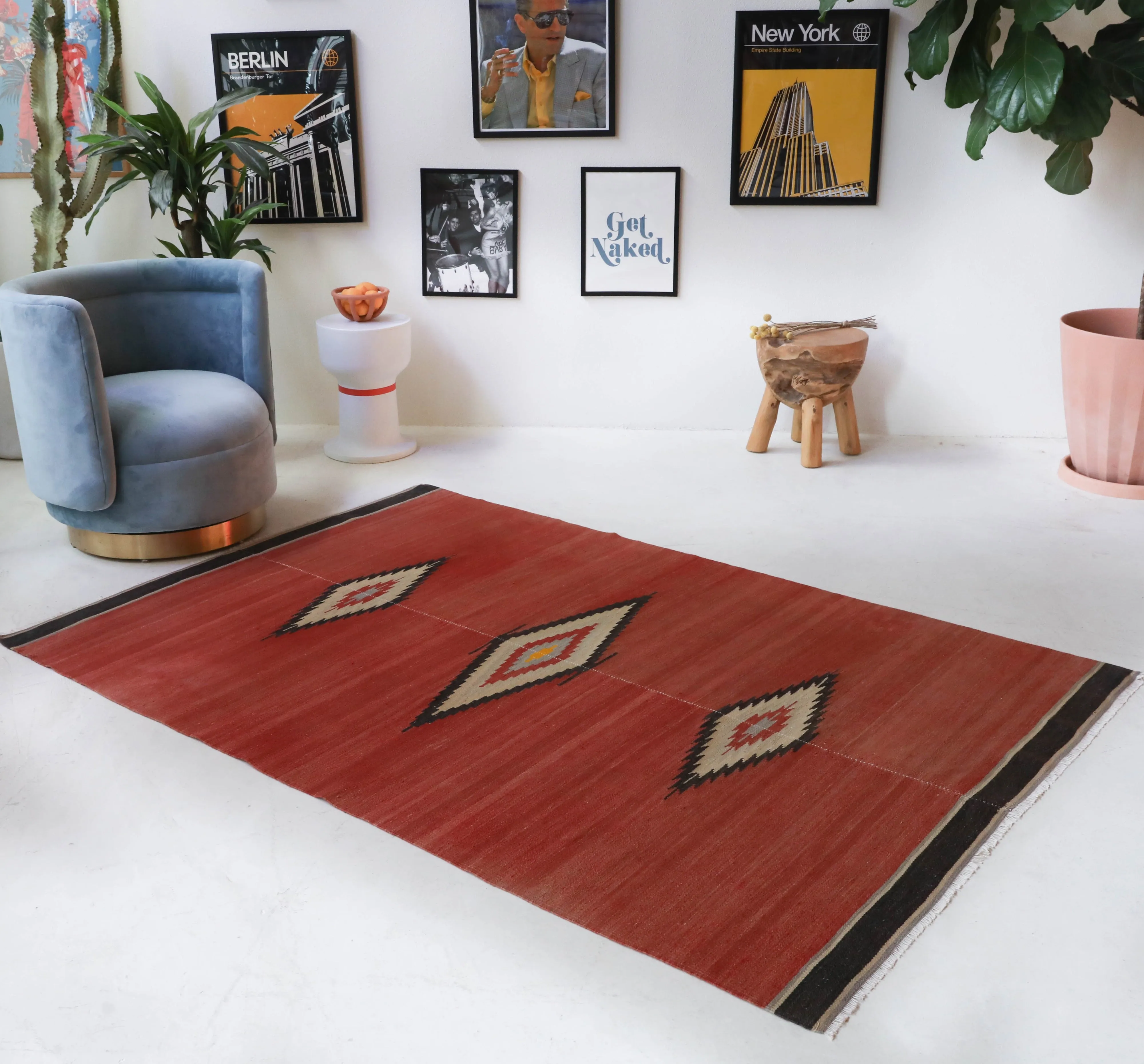 Vintage Canakkale Kilim Rug 4'9"x7'3"
