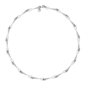 WaterDrop Large Link Necklace in Sterling Silver with Mother-of-Pearl Tag